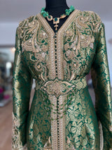 Caftan sirène brocade Green