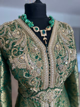 Caftan sirène brocade Green