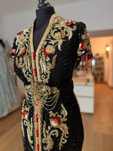 Caftan Unique tissu perlée black