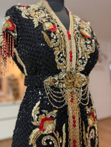 Caftan Unique tissu perlée black