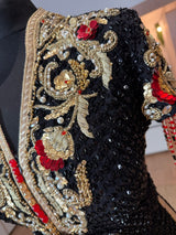 Caftan Unique tissu perlée black