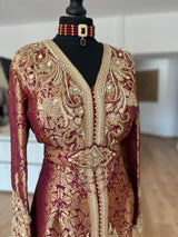 Caftan brocade Mehroon
