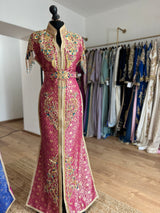 Caftan brocade fushia