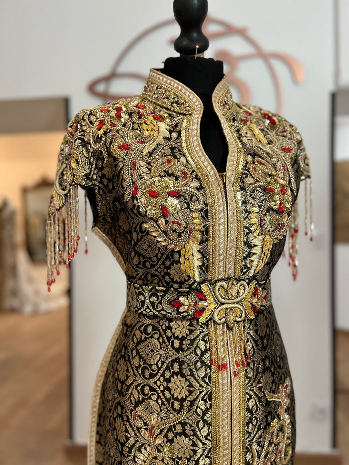 Caftan brocade noir
