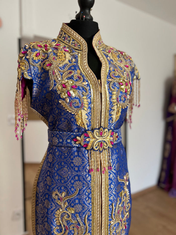 Caftan brocade blue