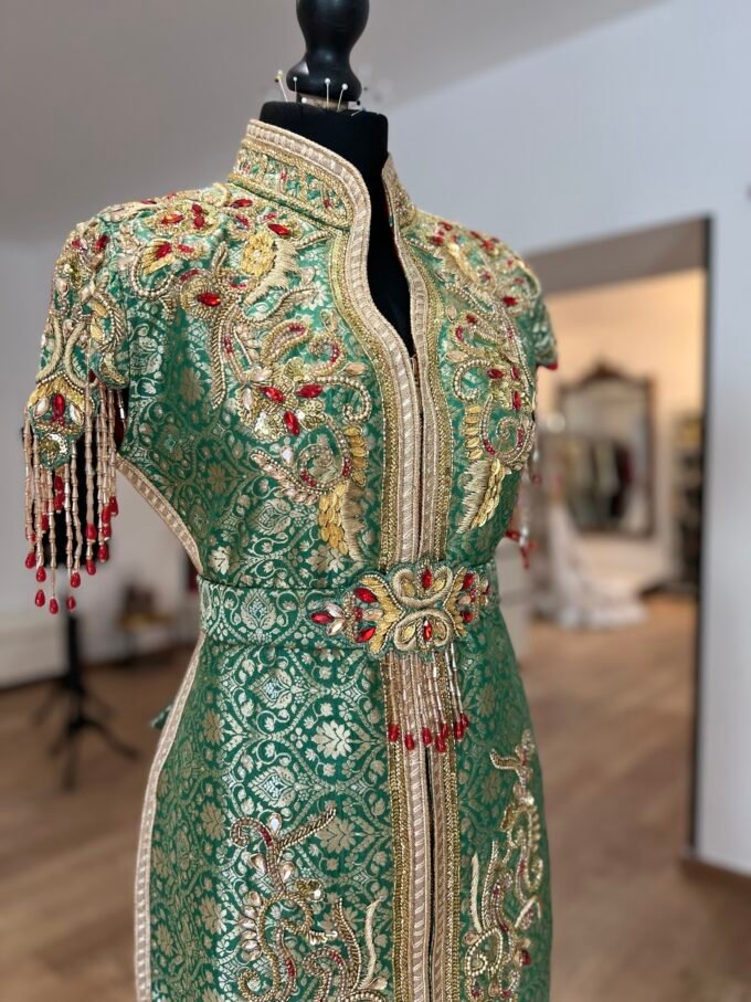 Caftan brocade vert