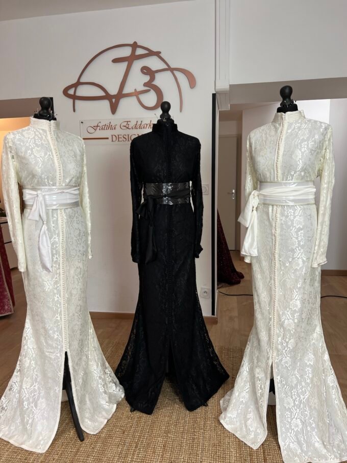 Caftan  dentelle blanc 1