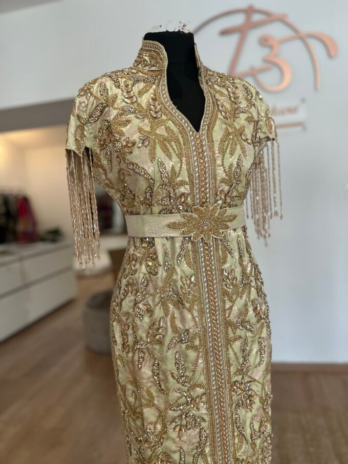 Caftan Élégancia short Minthe