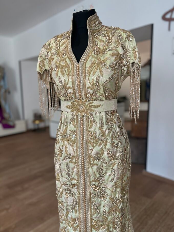 Caftan Élégancia short Minthe